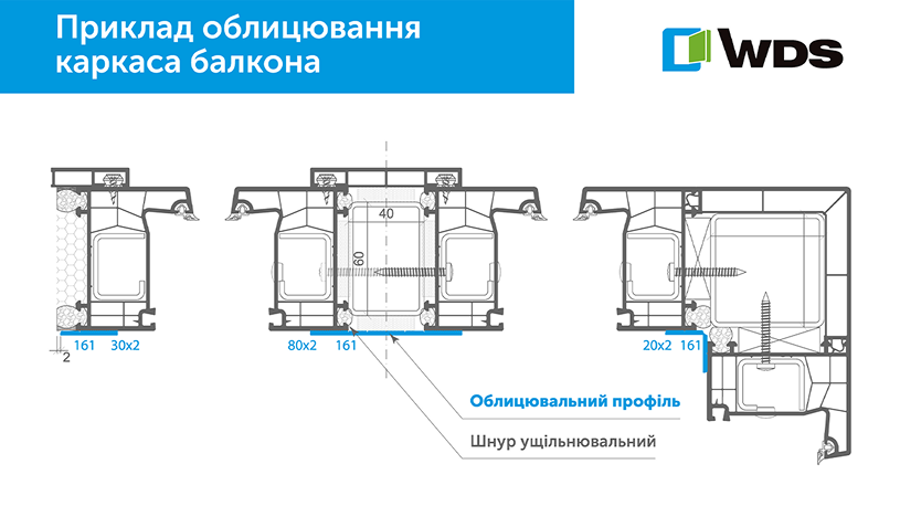Приклад облицювання каркаса балкона